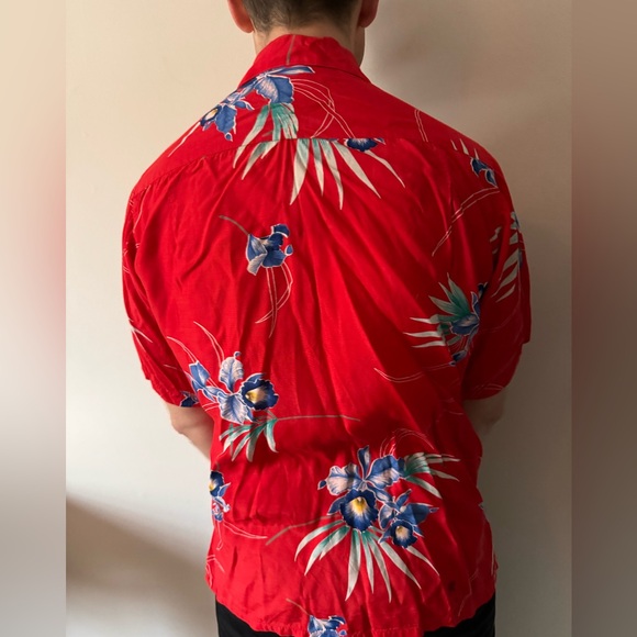 Islander Red Floral Button Down Shirt - Picture 2 of 3
